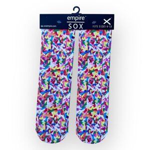 Empire Sox Multi Colorful Sprinkles Design Novelty Crew Socks Size Girl 6-13